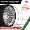 4x Black Base's 4x Dark Green  Pinstripe's / RimPro-Tec® Wheelbands™ car wheel styling kit