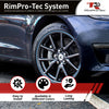 4x Silver Base's 4x Light Blue  Pinstripe's / RimPro-Tec® Wheelbands™ car wheel styling kit