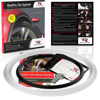 4x White Base's 4x Black Pinstripe's / RimPro-Tec® Wheelbands™ car wheel styling kit