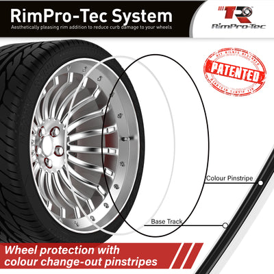 4x White Base's 4x Black Pinstripe's / RimPro-Tec® Wheelbands™ car wheel styling kit