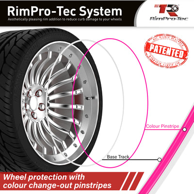 4x White Base's 4x Pink Pinstripe's / RimPro-Tec® Wheelbands™ car wheel styling kit
