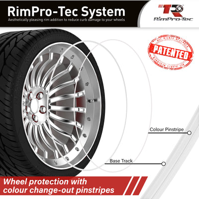 4x White Base's 4x White Pinstripe's / RimPro-Tec® Wheelbands™ car wheel styling kit