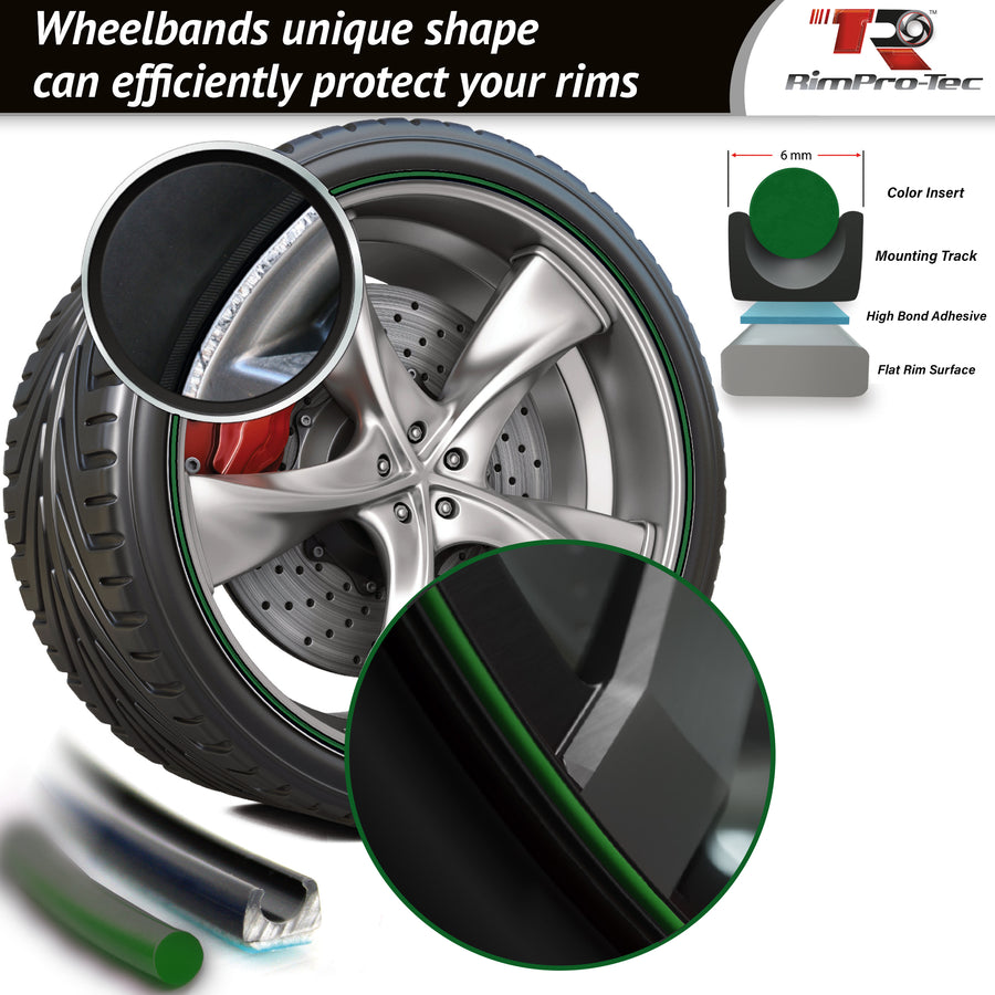 Dark Green Alloy Wheel Rim Bands