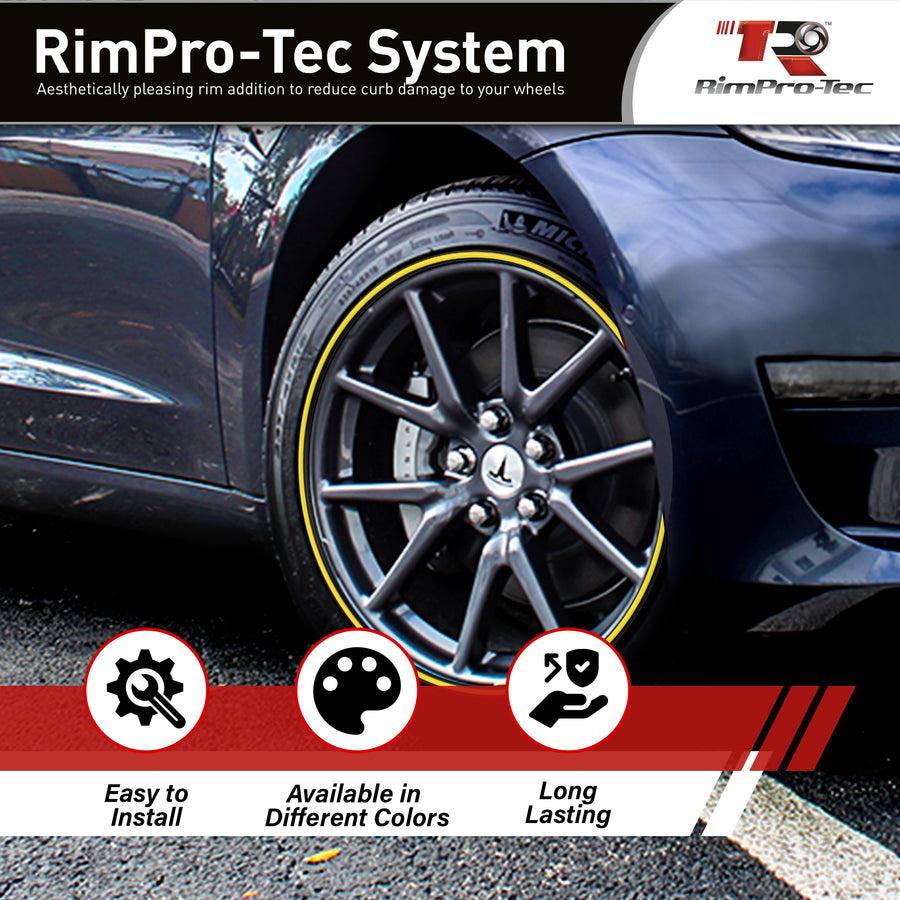 Yellow Pinstripe Alloy Wheel Curb Protection | Rimpro-Tec