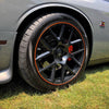 4x Black Base's 4x Orange Pinstripe's / RimPro-Tec® Wheelbands™ car wheel styling kit