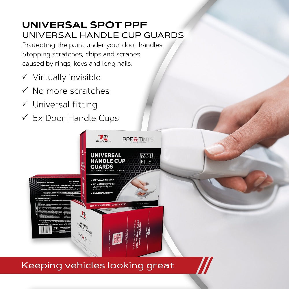 Universal Door Handle Scratch Protectors – 4-Pack, Magnetic, Carbon Fiber Texture (Made In USA)