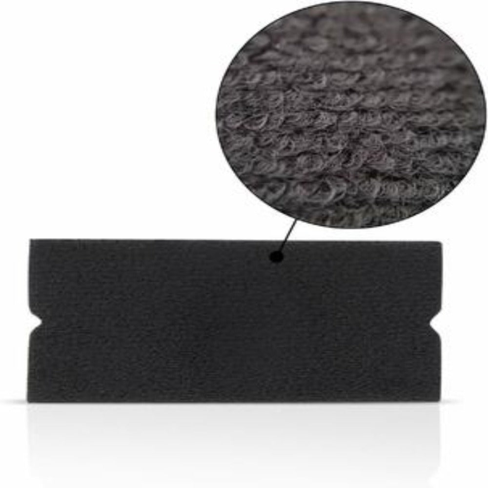 4'' x 3'' Black Squeegee, Medium Hardness, with Black Fabric Felt