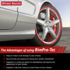 4x Red Base's 4x Red Pinstripe's / RimPro-Tec® Wheelbands™ car wheel styling kit
