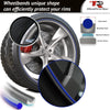 4x Silver Base's 4x Dark Blue Pinstripe's / RimPro-Tec® Wheelbands™ car wheel styling kit