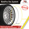 4x Silver Base's 4x Yellow  Pinstripe's / RimPro-Tec® Wheelbands™ car wheel styling kit